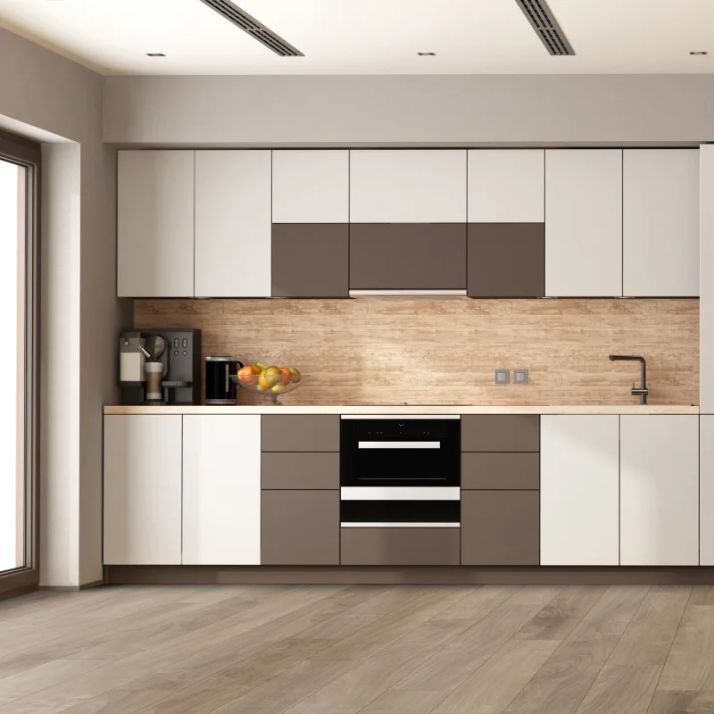 Lasting Luxury -SPC Legacy Walnut LVP floors in modern kitchen